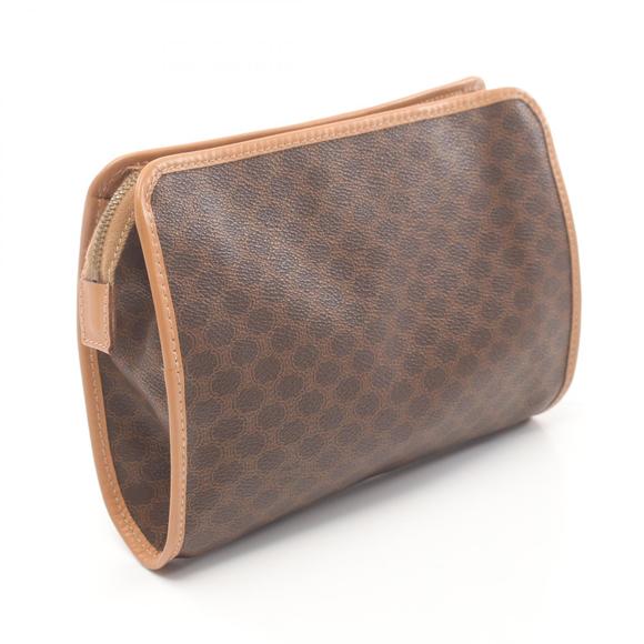 Celine Macadam Shoulder Bag Clutch Leather Brown - Picture 2 of 8